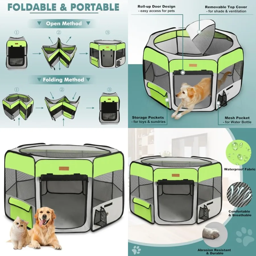 Dog Playpen, Portable Pet Play Pen for Cat, Puppies, Rabbits, Chickens, Foldable -Capacity Pet Tent for Indoor/Outdoor Travel C
Dog Playpen, Portable Pet Play Pen for Cat, Puppies, Rabbits, Chickens, Foldable -Capacity Pet Tent for Indoor/Outdoor Travel C