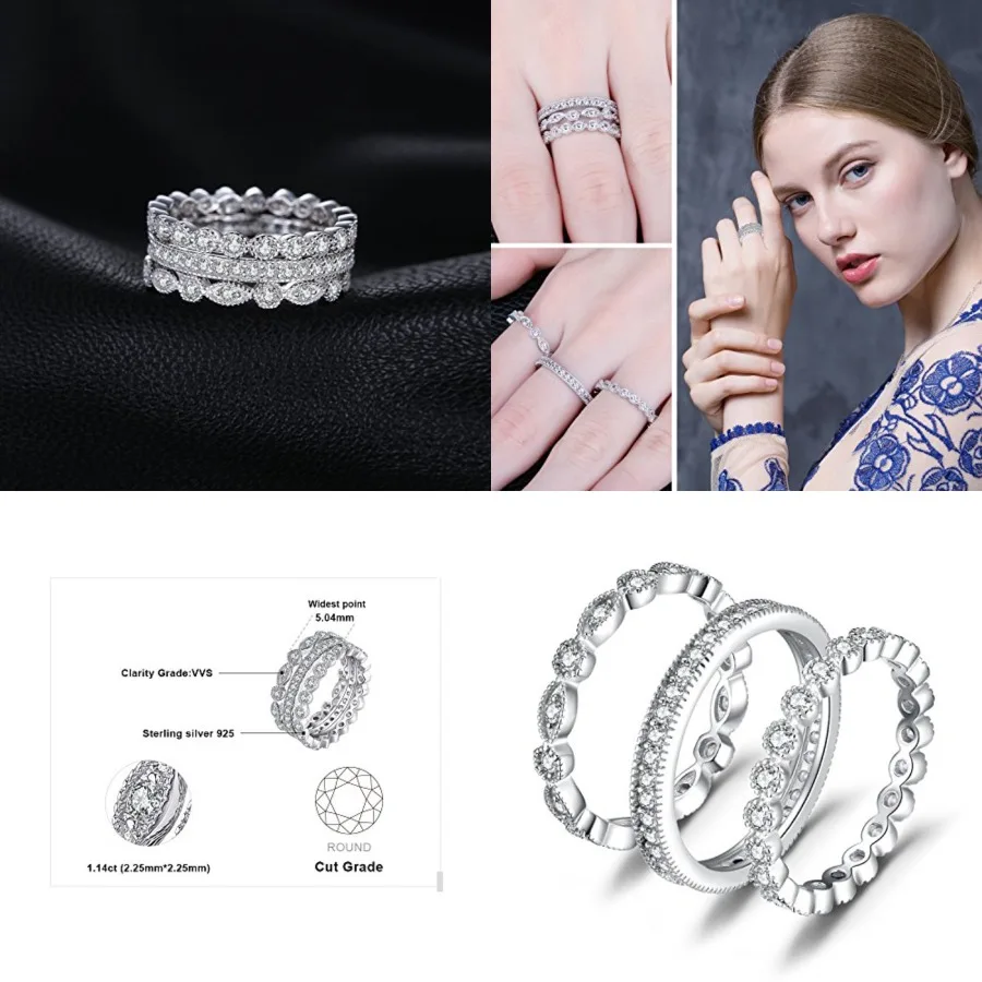 1K Gold Plated 2 Sterling Silver Rings for Women, Cubic Zirconia Promise Rings for Her, Stackable Wedding Bands Rings for Women
1K Gold Plated 2 Sterling Silver Rings for Women, Cubic Zirconia Promise Rings for Her, Stackable Wedding Bands Rings for Women