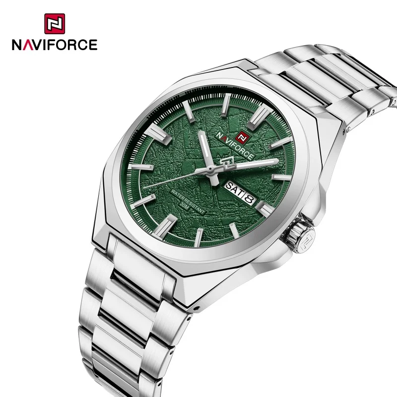NAVIFORCE Men's Watch Quartz Calendar Week Display Waterproof Luminous Steel Band Male Trendy Outdoor Business Wristwatch NF9273
NAVIFORCE Men's Watch Quartz Calendar Week Display Waterproof Luminous Steel Band Male Trendy Outdoor Business Wristwatch NF9273