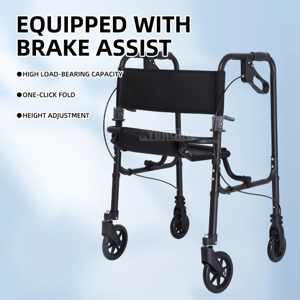 Adjustable Height Rolling Upright Walker with Seat
Adjustable Height Rolling Upright Walker with Seat
