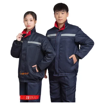 두꺼운 겨울 따뜻한 면 작업복 코트 남성 패딩 재킷 엔지니어링 슬리브 공장 작업실 면 패딩 오버코트