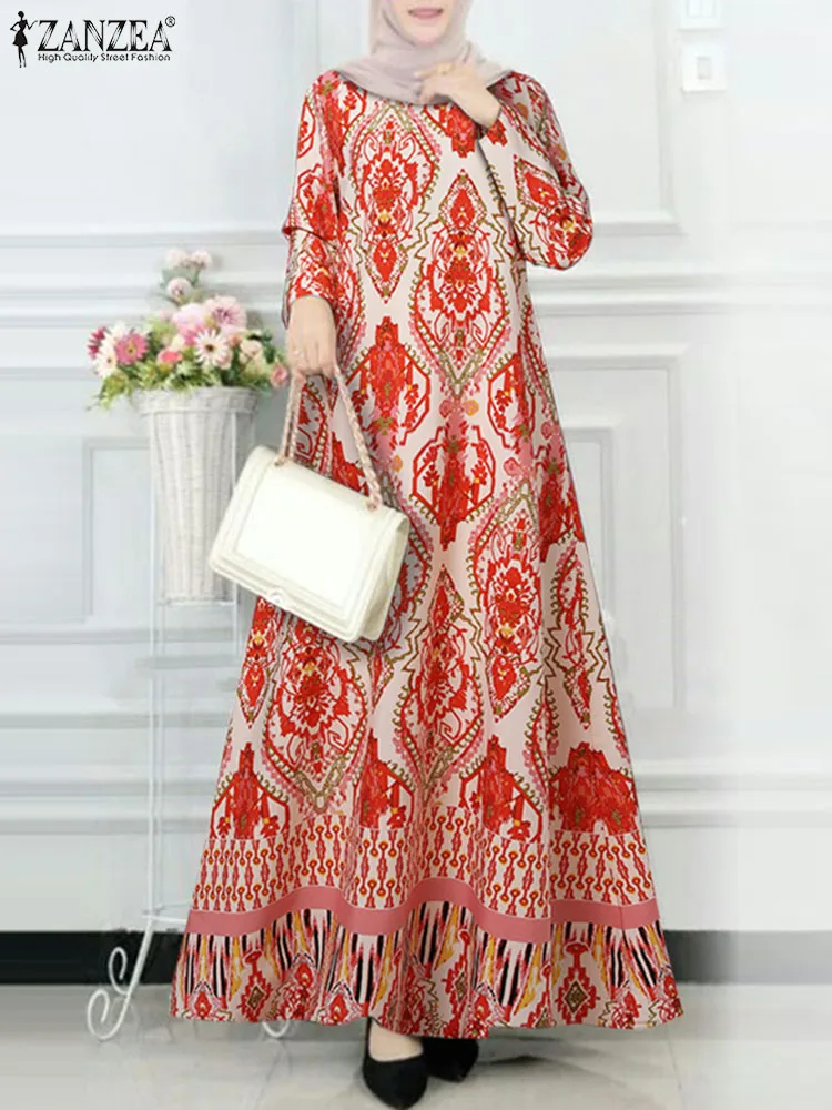 Vintage Holiday Muslim Abaya Sundress ZANZEA Spring O Neck Long Sleeve Floral Printed Maxi Dress Robe Femme Casual Vestido 2024
Vintage Holiday Muslim Abaya Sundress ZANZEA Spring O Neck Long Sleeve Floral Printed Maxi Dress Robe Femme Casual Vestido 2024