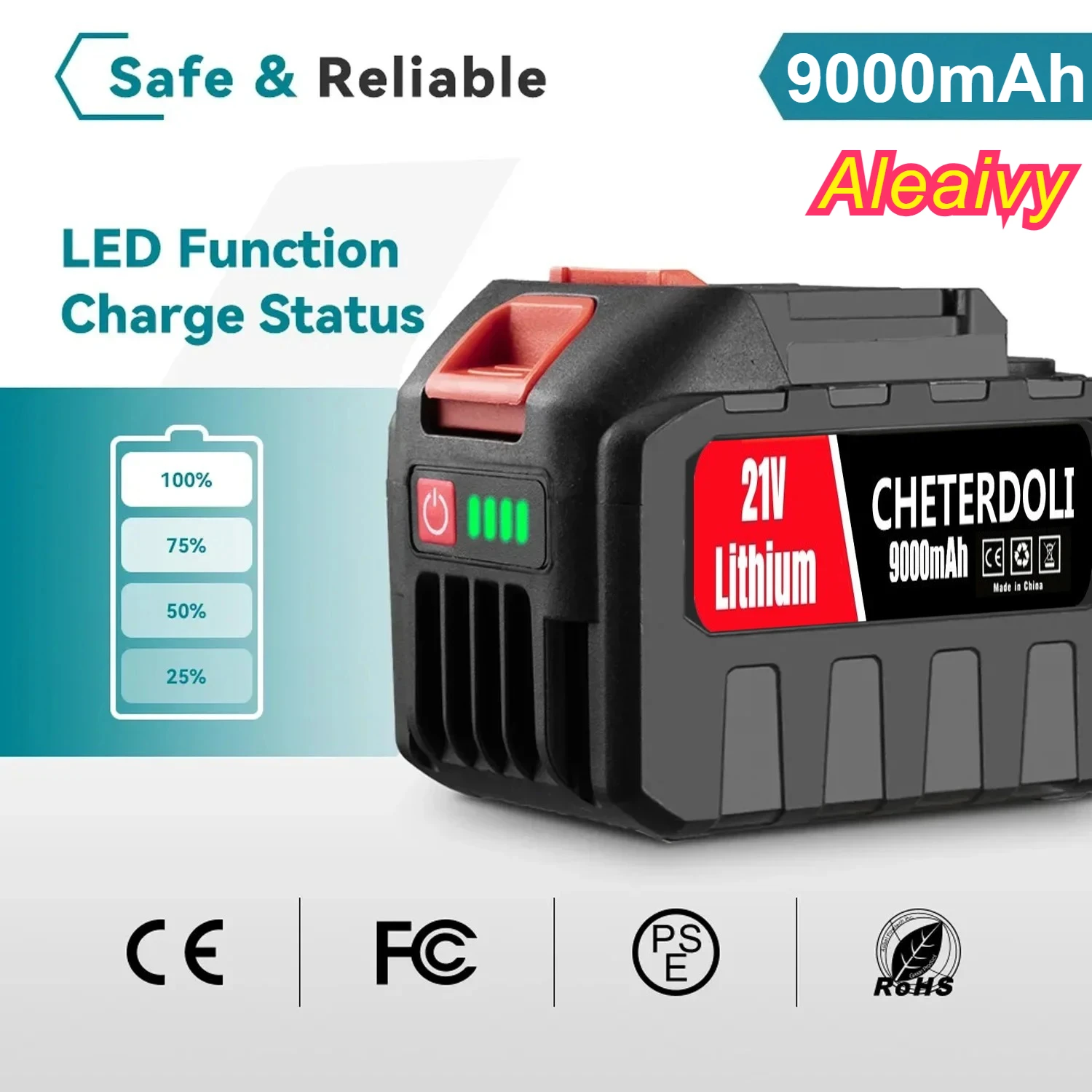 【Upgraded】9.0Ah 21V Rechargeable Li-Ion Battery Cordless Electric Power Tool Battery For Makita 21V Tool Replacement Battery
【Upgraded】9.0Ah 21V Rechargeable Li-Ion Battery Cordless Electric Power Tool Battery For Makita 21V Tool Replacement Battery