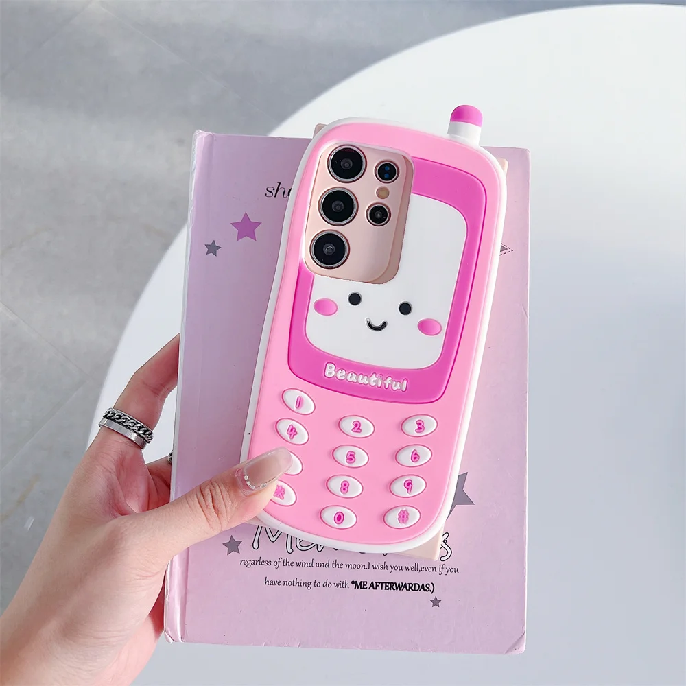 S26 Ultra Kawaii Trendy 3D Pink Retro Smiling Phone Case for SamSung Galaxy S25 S24 S23 A57 A56 Soft Silicone Protect Cover
S26 Ultra Kawaii Trendy 3D Pink Retro Smiling Phone Case for SamSung Galaxy S25 S24 S23 A57 A56 Soft Silicone Protect Cover