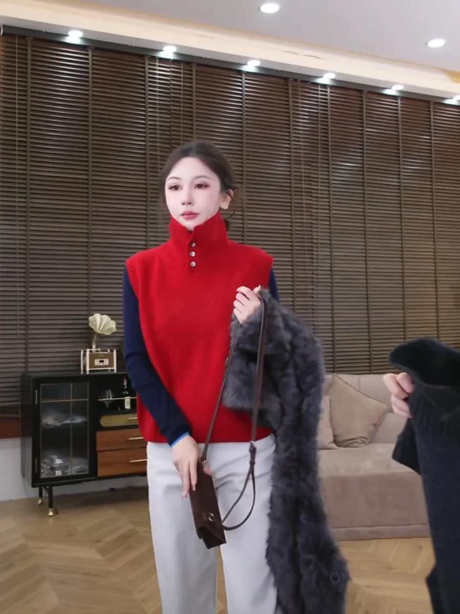 XunChuan Women's Woolen High Collar Vest Faionable Lazy Sle Winter Thiened Casual Match All Woolen Outerwear
XunChuan Women's Woolen High Collar Vest Faionable Lazy Sle Winter Thiened Casual Match All Woolen Outerwear