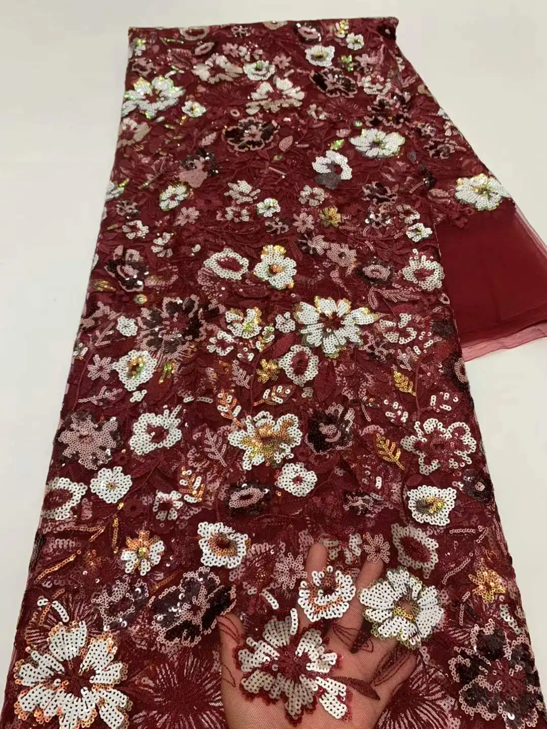Luxury Wine 2025 High Quality French Tulle Net Sequins Lace Fabric African Lace Fabric 5 Yards For Nigeria Wedding Party Dress
Luxury Wine 2025 High Quality French Tulle Net Sequins Lace Fabric African Lace Fabric 5 Yards For Nigeria Wedding Party Dress