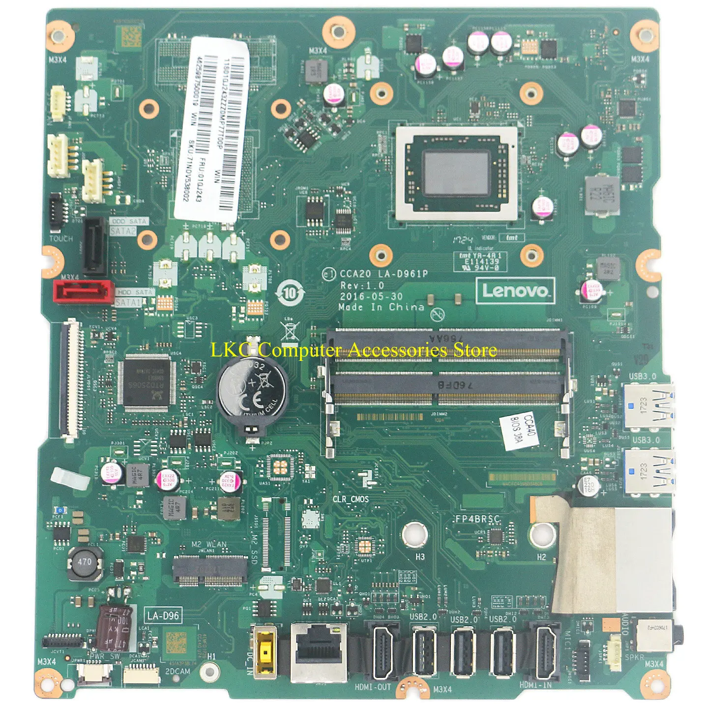 New For Lenovo Ideacentre AIO 510-23ASR All-in-One Motherboard 01GJ243 A12-9700P CCA20 LA-D961P Mainboard
New For Lenovo Ideacentre AIO 510-23ASR All-in-One Motherboard 01GJ243 A12-9700P CCA20 LA-D961P Mainboard