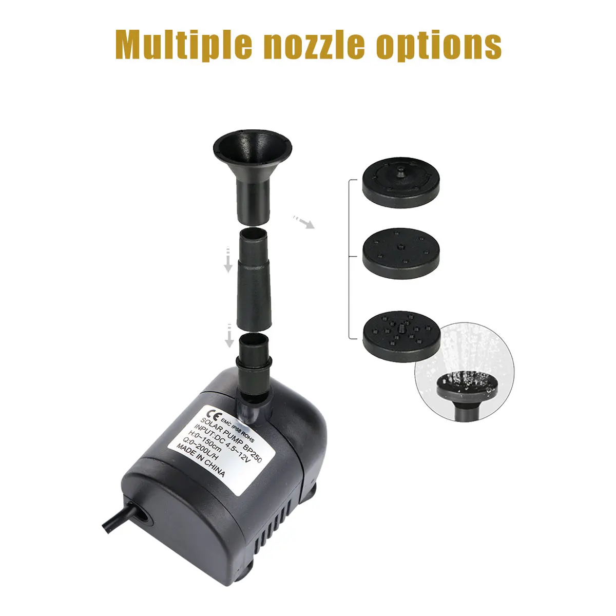 Solar Water Pump 2.5 Solar Powered Fountain Pond Bird Bath Fish Tank Waterfall Hydroponic System 200L/H 150cm Spraying Garden
Solar Water Pump 2.5 Solar Powered Fountain Pond Bird Bath Fish Tank Waterfall Hydroponic System 200L/H 150cm Spraying Garden