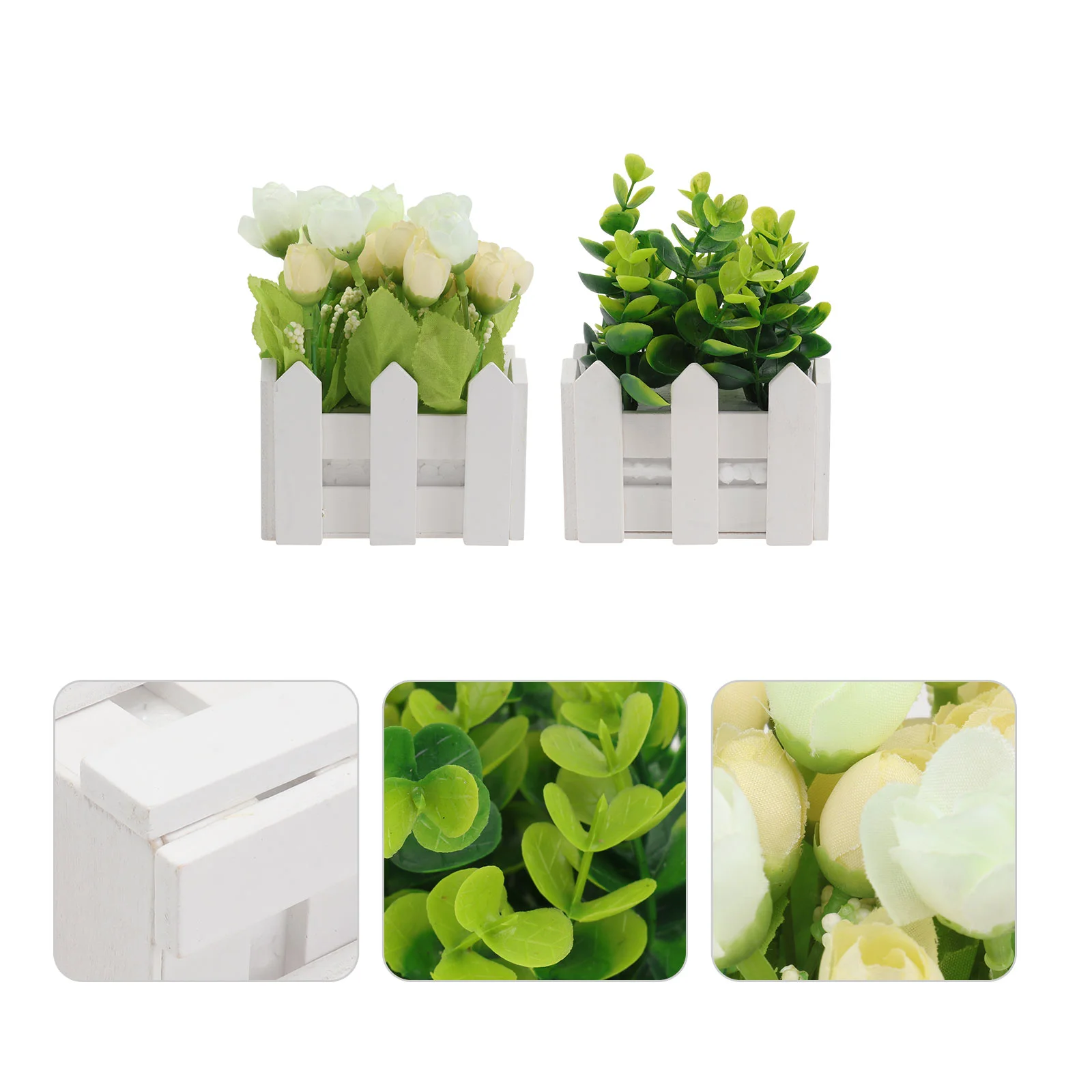 2 Pcs Wooden Fence Set Flower Potted Plant Fake with Simulation Bonsai Indoor Green Artificial Garden Decoration
2 Pcs Wooden Fence Set Flower Potted Plant Fake with Simulation Bonsai Indoor Green Artificial Garden Decoration