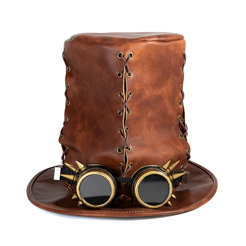 Vintage Steampunk Magic Topper Cosplay Flat Top Formal Funny Party Hat Halloween Accessory Plague Doctor Prop Leather For Adult
Vintage Steampunk Magic Topper Cosplay Flat Top Formal Funny Party Hat Halloween Accessory Plague Doctor Prop Leather For Adult