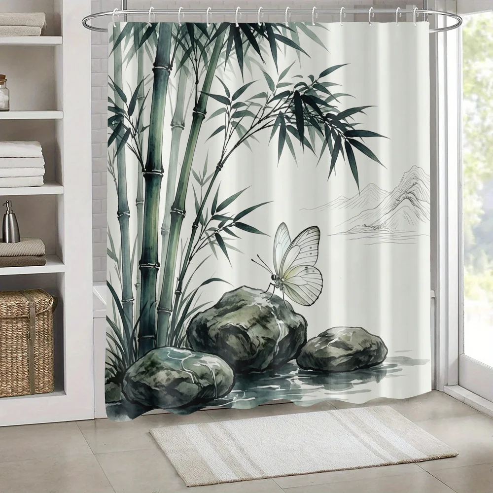 Zen Bamboo Nature Shower Curtain Waterproof Tropical Spa Bathroom Decor Butterfly Print Shower Liner
Zen Bamboo Nature Shower Curtain Waterproof Tropical Spa Bathroom Decor Butterfly Print Shower Liner