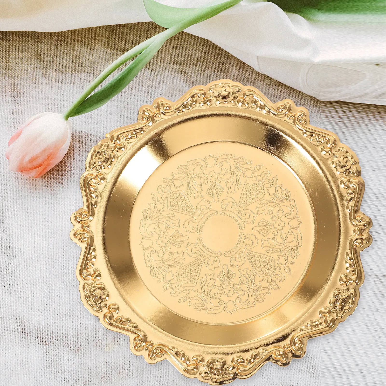 Golden Retro Jewelry Tray Creative Decorative Organizer Sundries Holder Desktop Jewelry Storage Plate Tray Food Nuts
Golden Retro Jewelry Tray Creative Decorative Organizer Sundries Holder Desktop Jewelry Storage Plate Tray Food Nuts