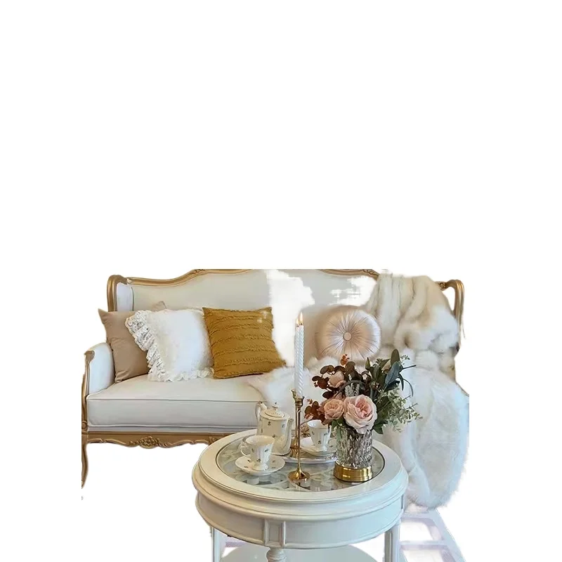 American country sofa fabric solid wood European single double small apartment living room furniture French retro pastoral
American country sofa fabric solid wood European single double small apartment living room furniture French retro pastoral