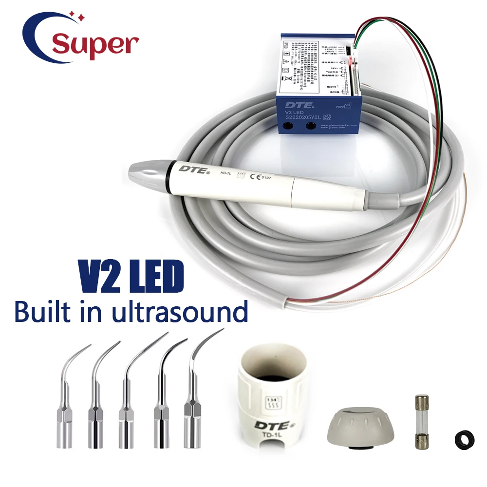 DTE Dental Ultrasonic Scaler Build in V2 LED Scaler HD-7H Handpiece Fit NSK ACTEON SATELEC Dentistry Products Dentist Chair Unit
DTE Dental Ultrasonic Scaler Build in V2 LED Scaler HD-7H Handpiece Fit NSK ACTEON SATELEC Dentistry Products Dentist Chair Unit