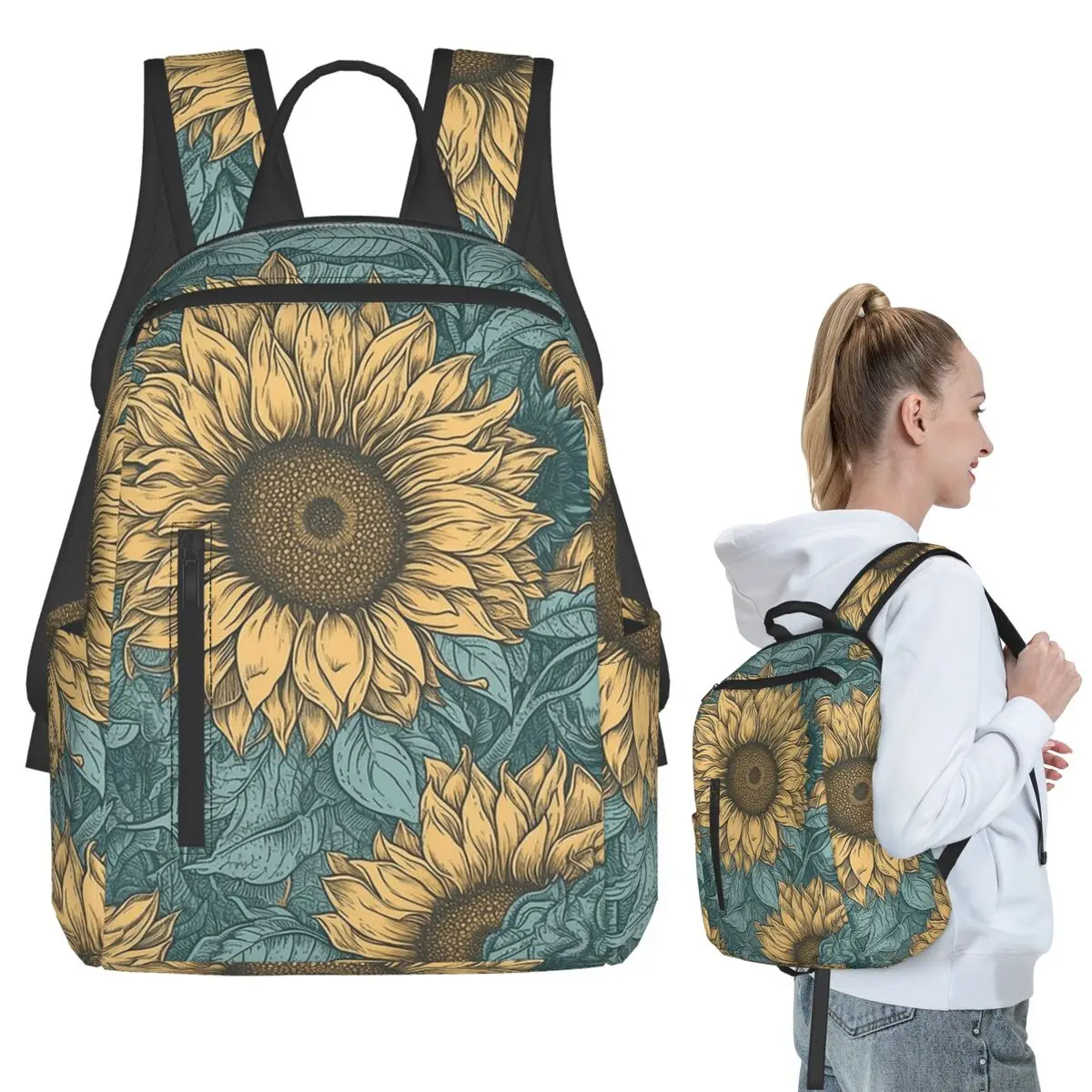 Vintage Sunflower Floral Pattern Backpack Student BookBag Children School Bag Laptop Shoulder Bags Men Women
Vintage Sunflower Floral Pattern Backpack Student BookBag Children School Bag Laptop Shoulder Bags Men Women