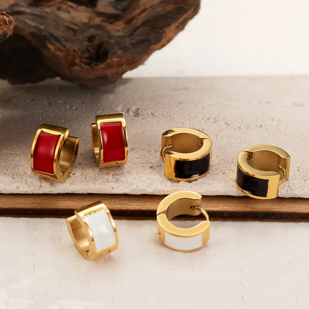 Women Vintage 18K Gold Plated Stainless Steel Ear Buckle European American Drip Oil Hoop Earrings Summer Fashion Jewelry
Women Vintage 18K Gold Plated Stainless Steel Ear Buckle European American Drip Oil Hoop Earrings Summer Fashion Jewelry