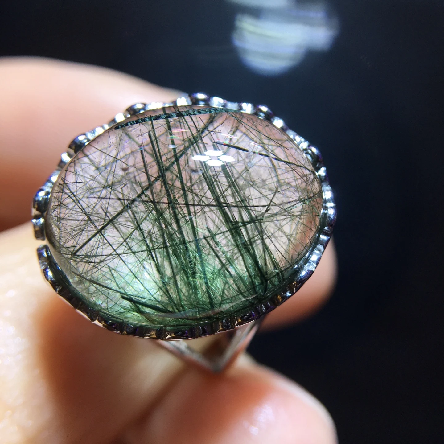 Natural Green Rutilated Quartz Adjustable Ring 18.2/13.8mm Women Men Rutilated Beads AAAAAA
Natural Green Rutilated Quartz Adjustable Ring 18.2/13.8mm Women Men Rutilated Beads AAAAAA