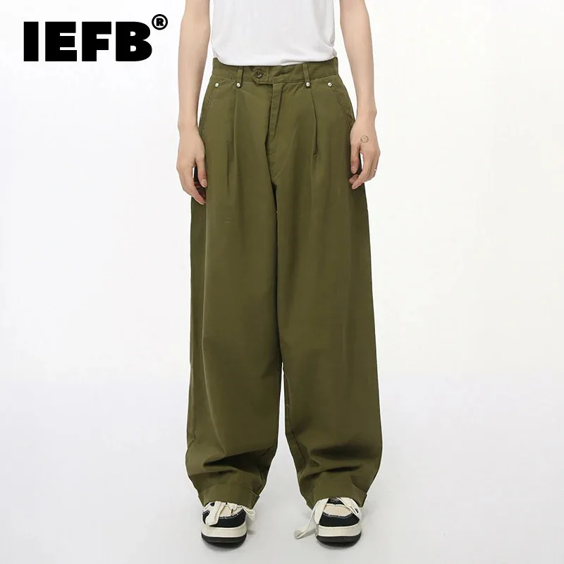 IEFB Korean Style Men's Casual Pants Loose Pleated Straight Solid Color Bottom Wide Leg Simple Male Trousers Autumn Chic 9C7203
IEFB Korean Style Men's Casual Pants Loose Pleated Straight Solid Color Bottom Wide Leg Simple Male Trousers Autumn Chic 9C7203