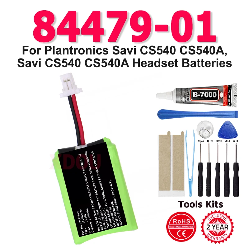 XDOU 84479-01 86180-01 Replace Battery For Plantronics Savi CS540 CS540A,Savi CS540 CS540A Headset Batteries + Tool
XDOU 84479-01 86180-01 Replace Battery For Plantronics Savi CS540 CS540A,Savi CS540 CS540A Headset Batteries + Tool