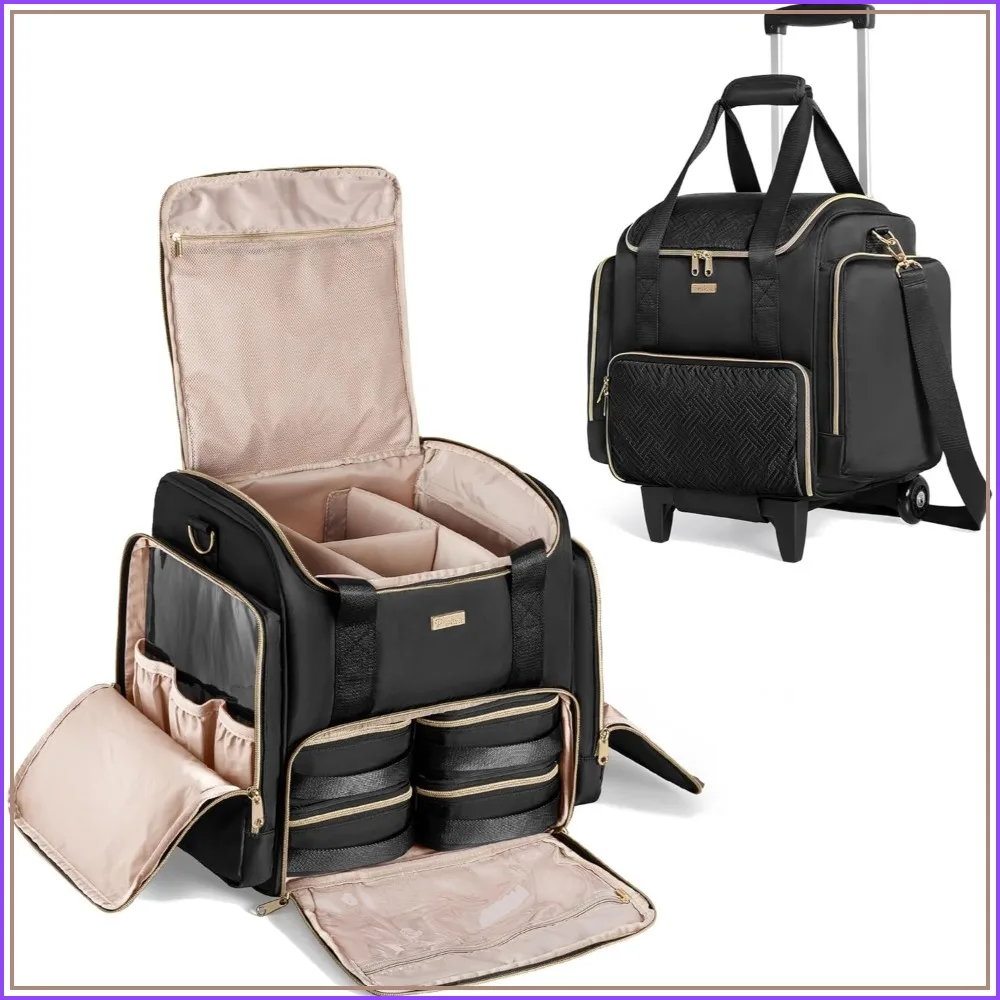 Rolling Makeup Case with 4 Removable Bags, Professional Train Case with Wheels, Travel Bag with Brushes Storage
Rolling Makeup Case with 4 Removable Bags, Professional Train Case with Wheels, Travel Bag with Brushes Storage
