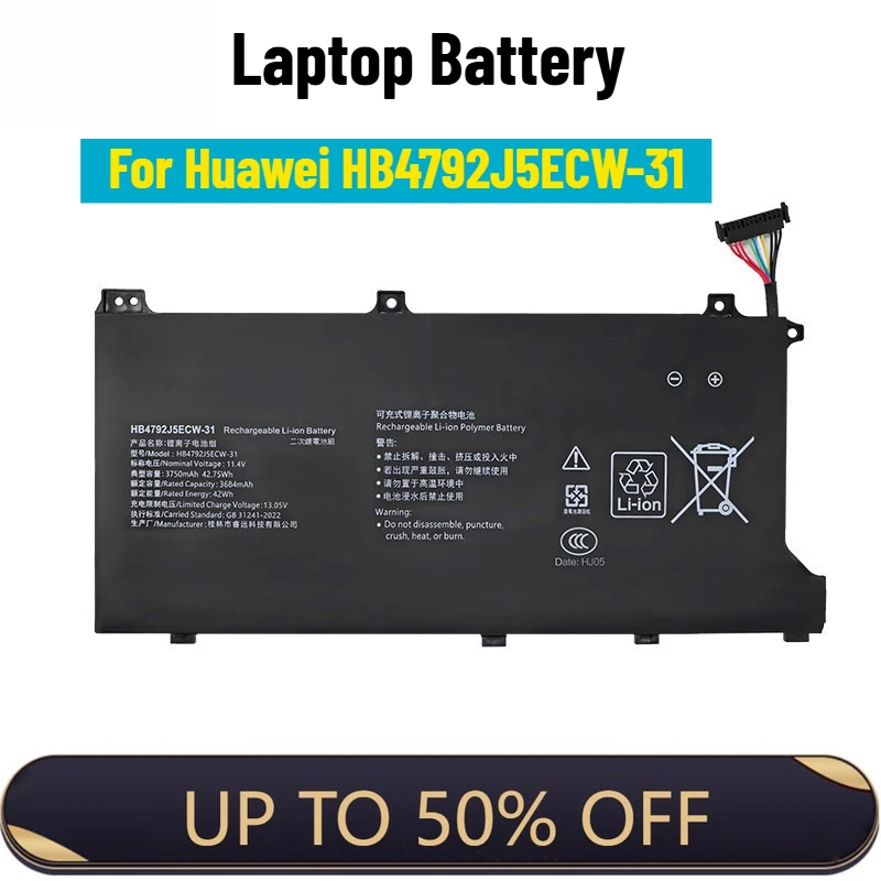 For Huawei BBR-WAH9 BDR-WFH9HN BHR-WAQ9HNRP Laptop Battery HB4792J5ECW-31
For Huawei BBR-WAH9 BDR-WFH9HN BHR-WAQ9HNRP Laptop Battery HB4792J5ECW-31