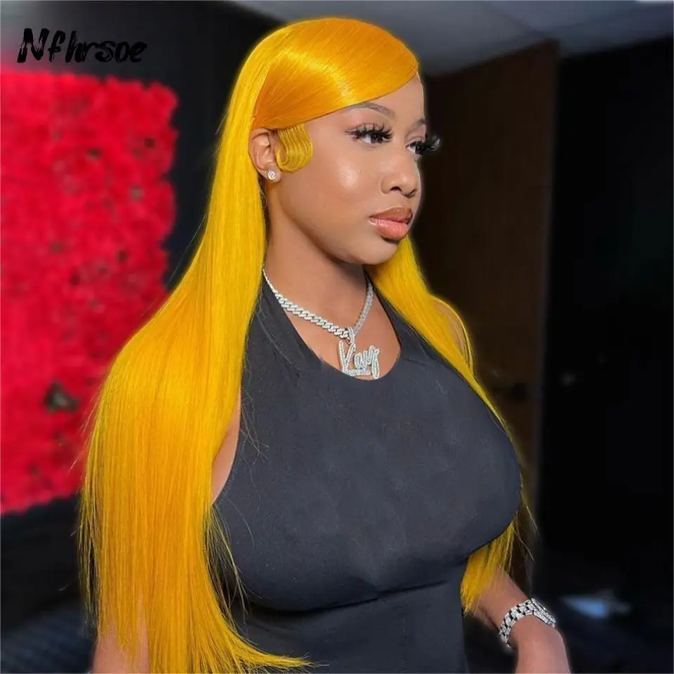 High Quality Brazilian Colored Human Hair Wig Transparent 13x4 Lace Frontal Wigs Bright Yellow Long Straight Cosplay Pre Plucked
High Quality Brazilian Colored Human Hair Wig Transparent 13x4 Lace Frontal Wigs Bright Yellow Long Straight Cosplay Pre Plucked