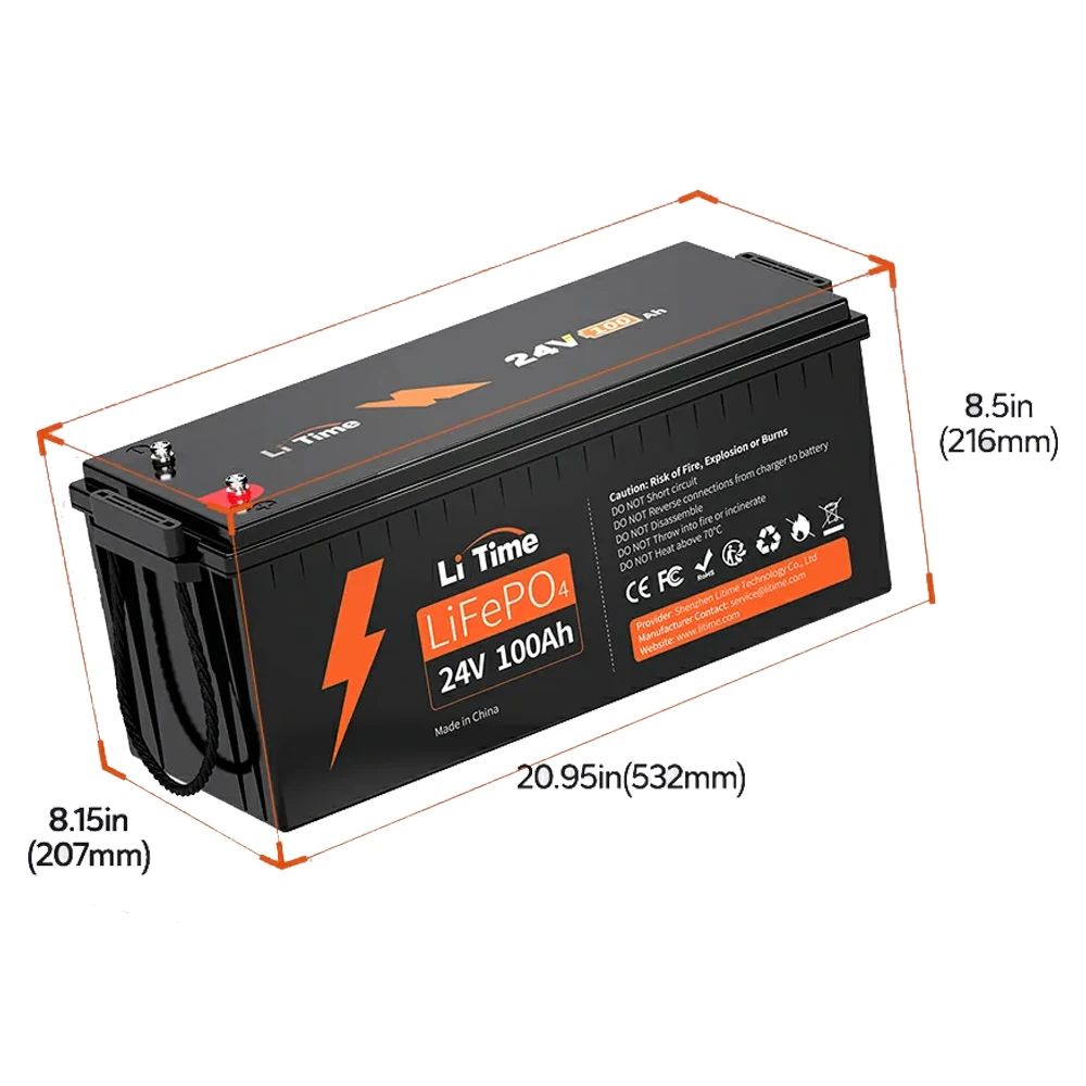 US Stock 24V 100Ah LiFePO4 Lithium Battery Pack 100A BMS Max 2560W Load Power For RV/Camper Solar Marine Overland/Van Off-Grid
US Stock 24V 100Ah LiFePO4 Lithium Battery Pack 100A BMS Max 2560W Load Power For RV/Camper Solar Marine Overland/Van Off-Grid