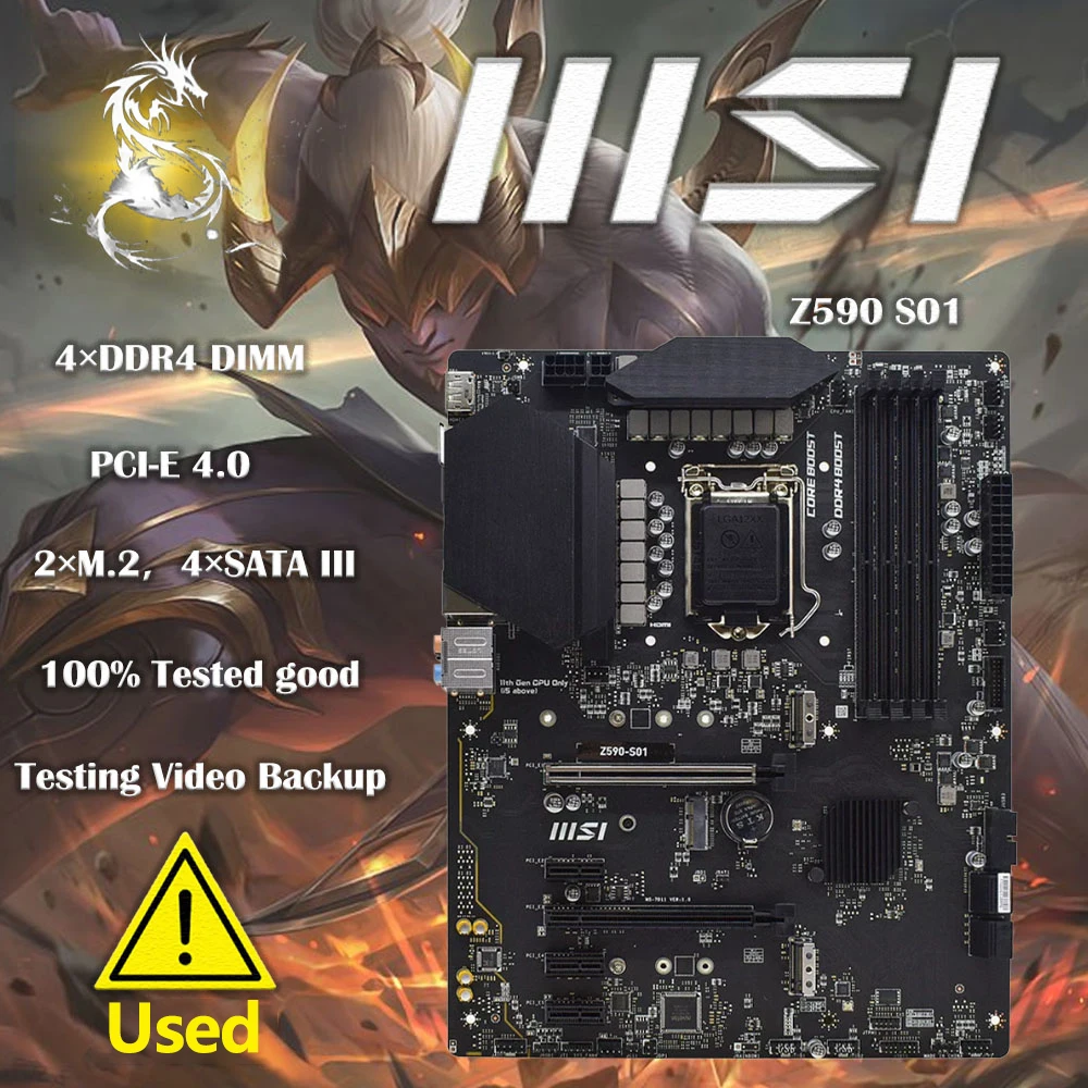 MSI Z590-S01 LGA1200 DDR4 128GB Intel Z590 Supports 10th/11th Generation CPUs PCI-E 4.0 SATA3 2xM.2 ATX
MSI Z590-S01 LGA1200 DDR4 128GB Intel Z590 Supports 10th/11th Generation CPUs PCI-E 4.0 SATA3 2xM.2 ATX