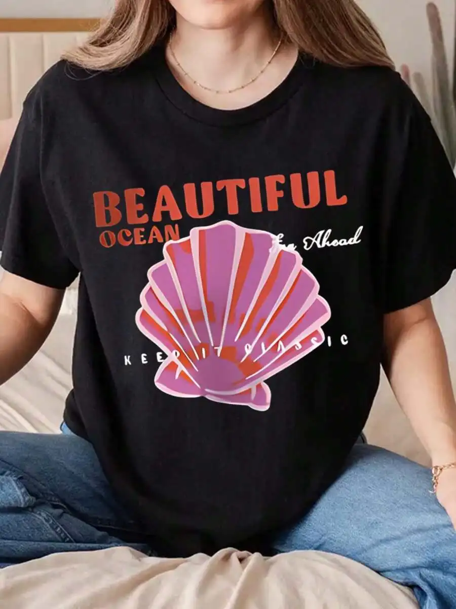 Women Short Sleeve Graphic Tee Shirt Casual Summer Beachwear Comfortable Jersey Fabric
Women Short Sleeve Graphic Tee Shirt Casual Summer Beachwear Comfortable Jersey Fabric