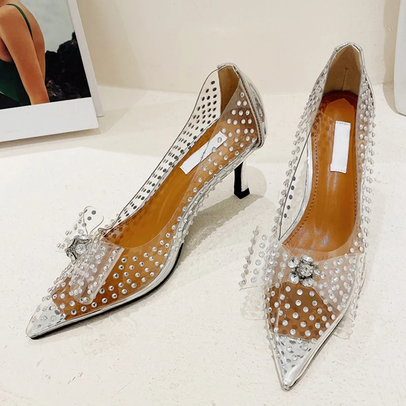 Elegant Women Wedding Shoes Sexy Crystal Bowknot Transparent Pointed Toe Low Thin Heels Mules Summer Party Prom Pumps
Elegant Women Wedding Shoes Sexy Crystal Bowknot Transparent Pointed Toe Low Thin Heels Mules Summer Party Prom Pumps