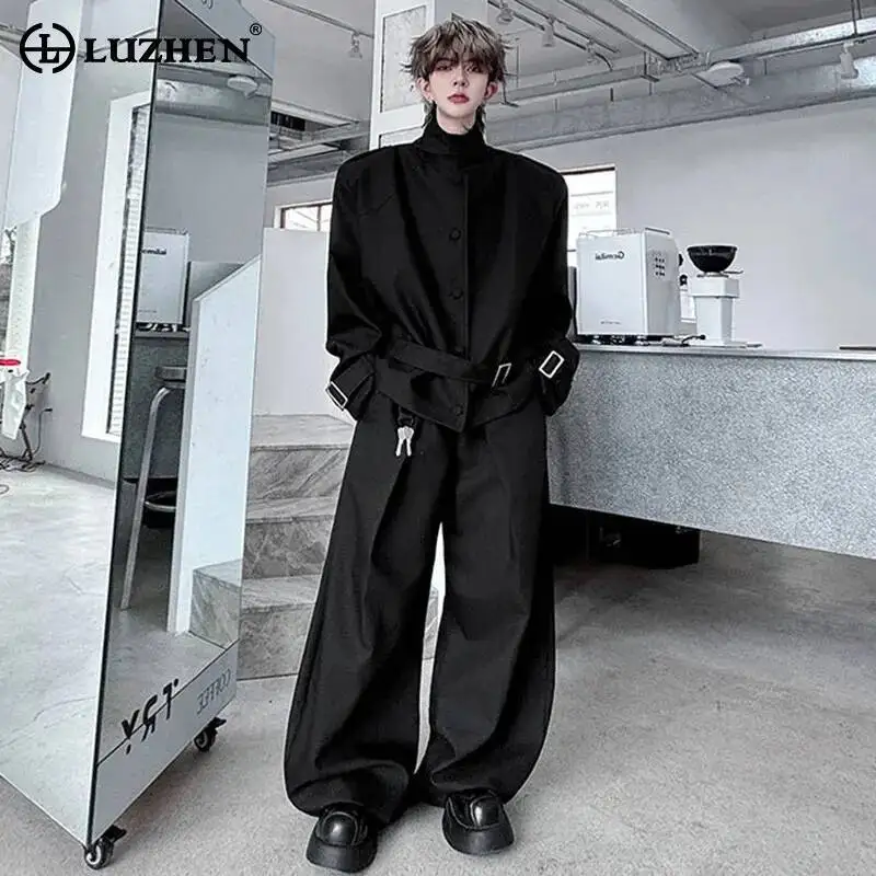 LUZHEN Original Elegant Handsome Two-piece Belt Sets 2025 New Decorate Stand Neck Jacket Men Loose Wide Leg Casual Pants JY7238
LUZHEN Original Elegant Handsome Two-piece Belt Sets 2025 New Decorate Stand Neck Jacket Men Loose Wide Leg Casual Pants JY7238