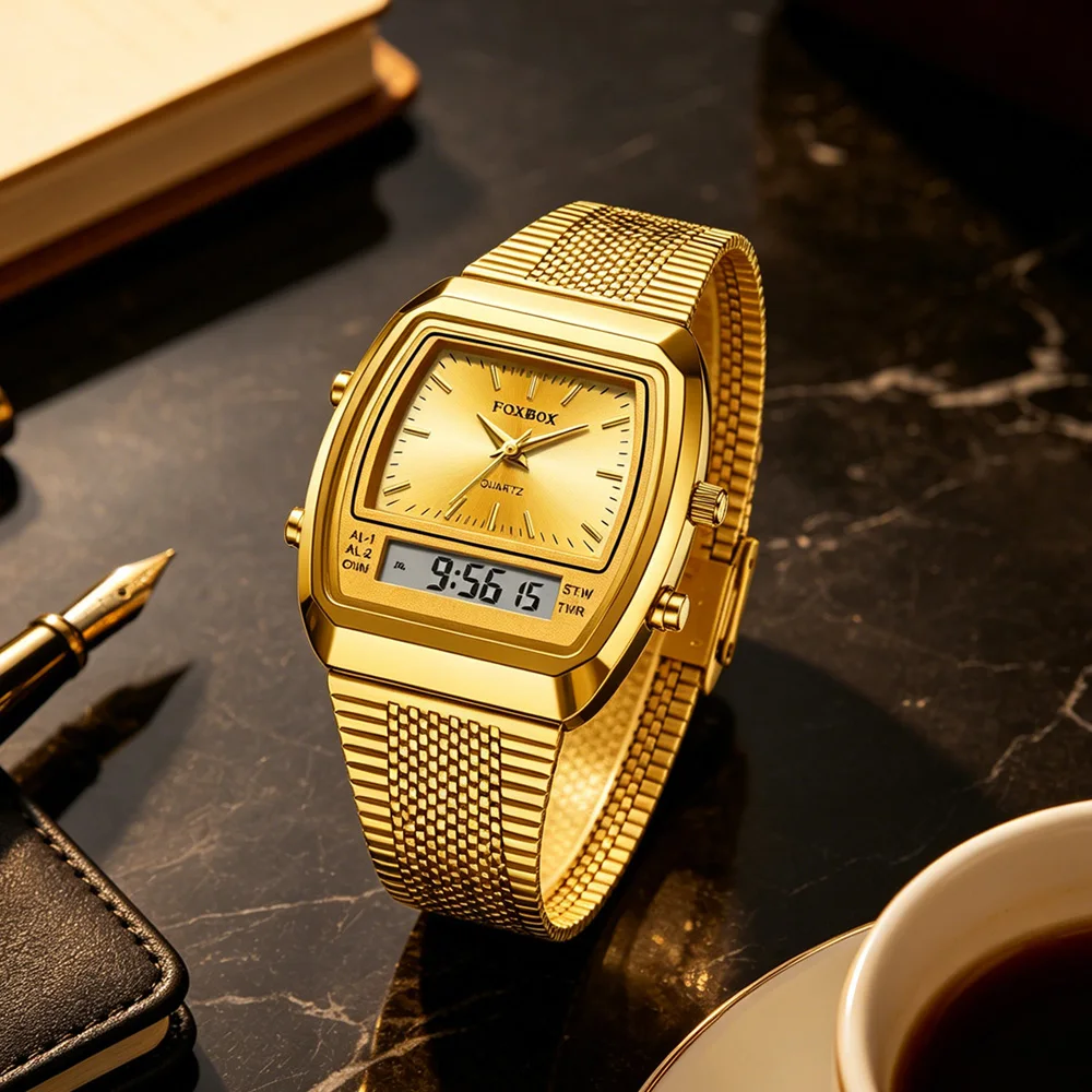 FOXBOX New Luxury Mens Watch Sports Fashion Digital Watches Men Waterproof Luminous Steel Quartz Wristwatches Reloj Hombre+BOX
FOXBOX New Luxury Mens Watch Sports Fashion Digital Watches Men Waterproof Luminous Steel Quartz Wristwatches Reloj Hombre+BOX