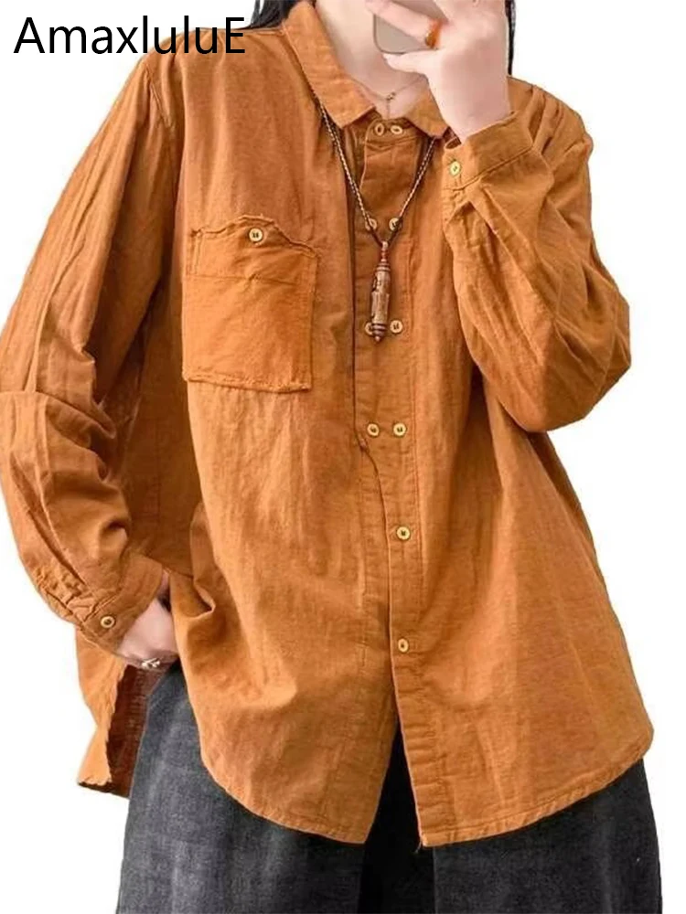 Amax luluE 2025 Spring Korean Ladies Linen Casual Blouses Loose Tops Womens Classic Cotton Shirts Vintage Solid Fashion Clothing
Amax luluE 2025 Spring Korean Ladies Linen Casual Blouses Loose Tops Womens Classic Cotton Shirts Vintage Solid Fashion Clothing
