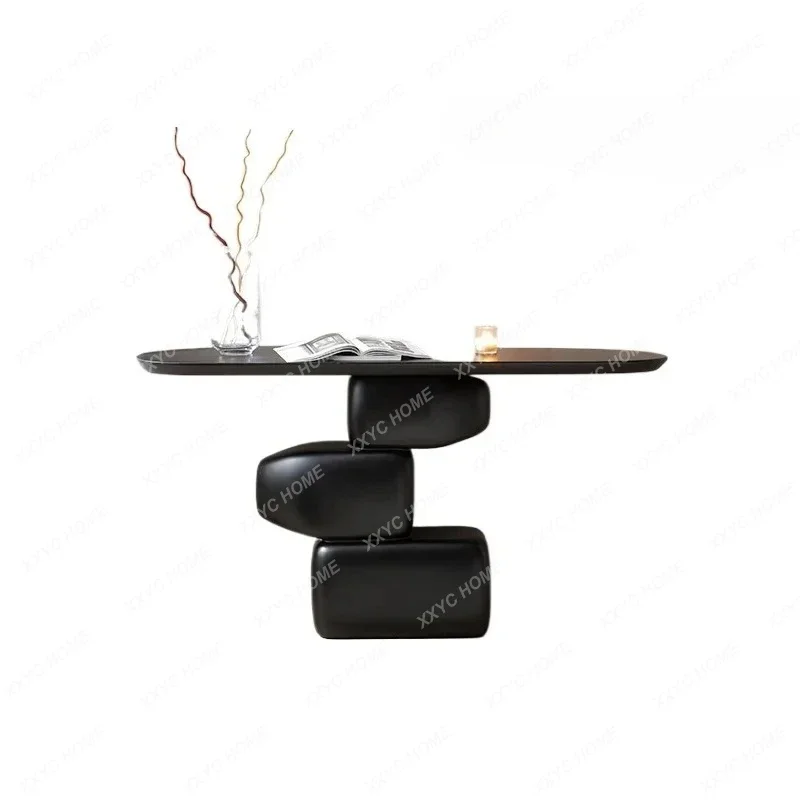 Nordic wabi-sabi minimalist black fiberglass entrance desk living room home desk
Nordic wabi-sabi minimalist black fiberglass entrance desk living room home desk