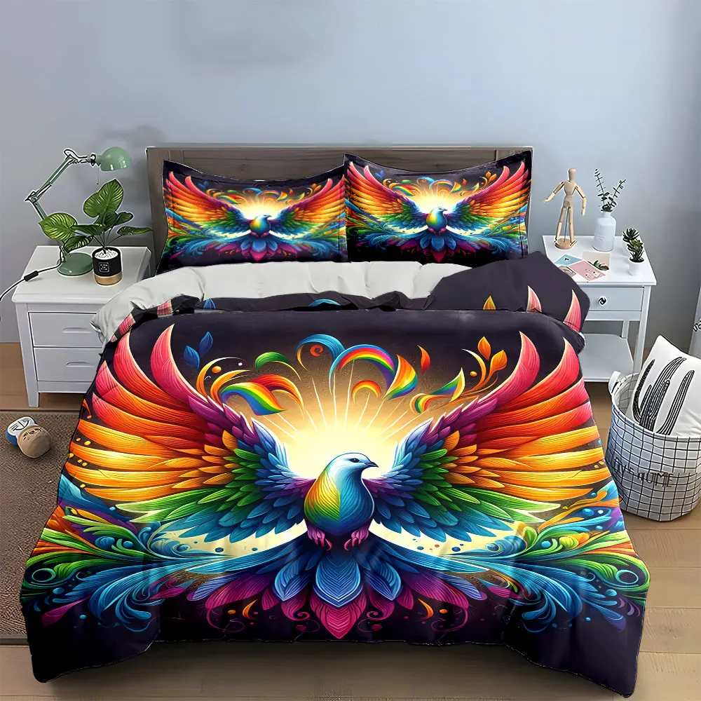 "Colorful Bird Art Decoration Set" Bedding Set with 1 Duvet Cover 2 Pillowcases Single Double King Queen, Gift
"Colorful Bird Art Decoration Set" Bedding Set with 1 Duvet Cover 2 Pillowcases Single Double King Queen, Gift