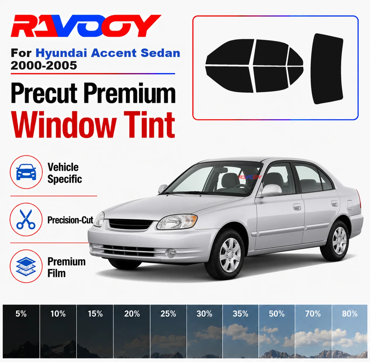 Premium Precut Window Tint Kit Front Rear Windows Rear Windshield For Hyundai Accent Sedan 2000-2005 Car Solar Nano Ceramic Film
Premium Precut Window Tint Kit Front Rear Windows Rear Windshield For Hyundai Accent Sedan 2000-2005 Car Solar Nano Ceramic Film