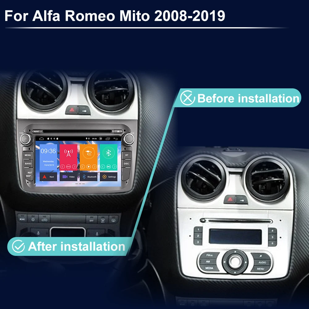 For Alfa Romeo Mito 2008- 2019 Android Car Radio Multimedia Player Supports CarPlay, GPS Navigation, Bluetooth5.0
For Alfa Romeo Mito 2008- 2019 Android Car Radio Multimedia Player Supports CarPlay, GPS Navigation, Bluetooth5.0