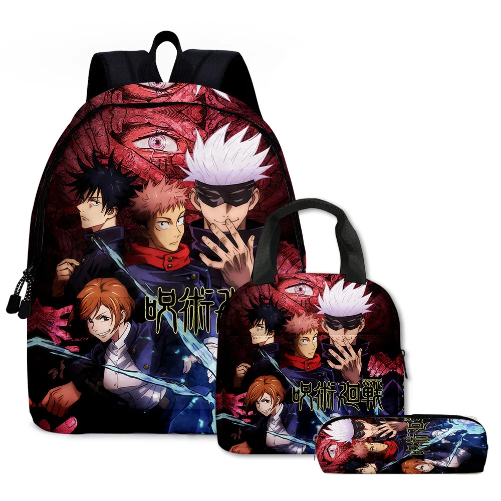 Рюкзак для мальчиков в стиле аниме Jujutsu Kaisen Gojo Satoru, большая вместительная сумка на шнурке, студенческая дорожная школьная сумка, набор сумок-карандашей для обеда
Рюкзак для мальчиков в стиле аниме Jujutsu Kaisen Gojo Satoru, большая вместительная сумка на шнурке, студенческая дорожная школьная сумка, набор сумок-карандашей для обеда