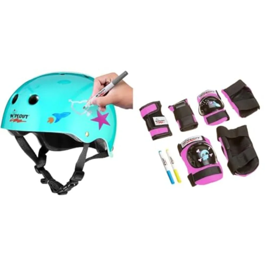 Dry Erase Helmet and Pad Set for Bike Skate Scooter Ages 8+ with Knee Pads Elbow Pads Wristguards Model: WP4107
Dry Erase Helmet and Pad Set for Bike Skate Scooter Ages 8+ with Knee Pads Elbow Pads Wristguards Model: WP4107