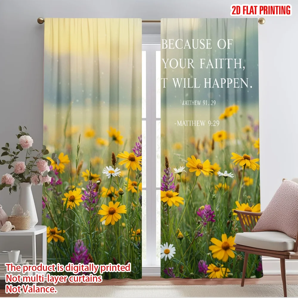 2pcs 2D flat printing Window Curtains FAITH HAPPEN Matthew Flowers 100% Polyester Fabric Without Electricity Festive Wall Decor
2pcs 2D flat printing Window Curtains FAITH HAPPEN Matthew Flowers 100% Polyester Fabric Without Electricity Festive Wall Decor