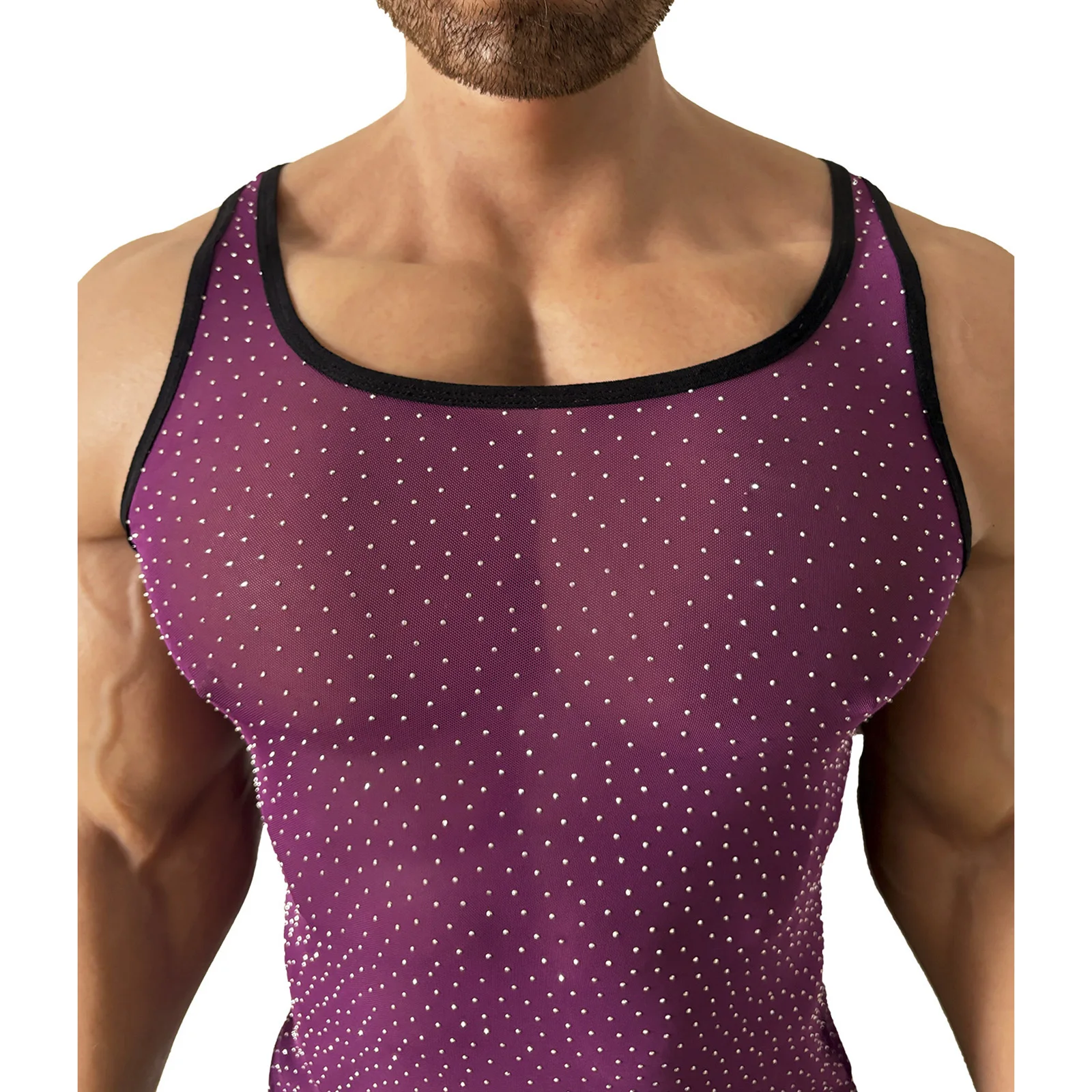 Men Sparkly Rhinestone Sheer Mesh Tank Top Slim Fit Quick Dry Vest T-shirt for Nightclub Rave Party Performance Beach Cycling
Men Sparkly Rhinestone Sheer Mesh Tank Top Slim Fit Quick Dry Vest T-shirt for Nightclub Rave Party Performance Beach Cycling