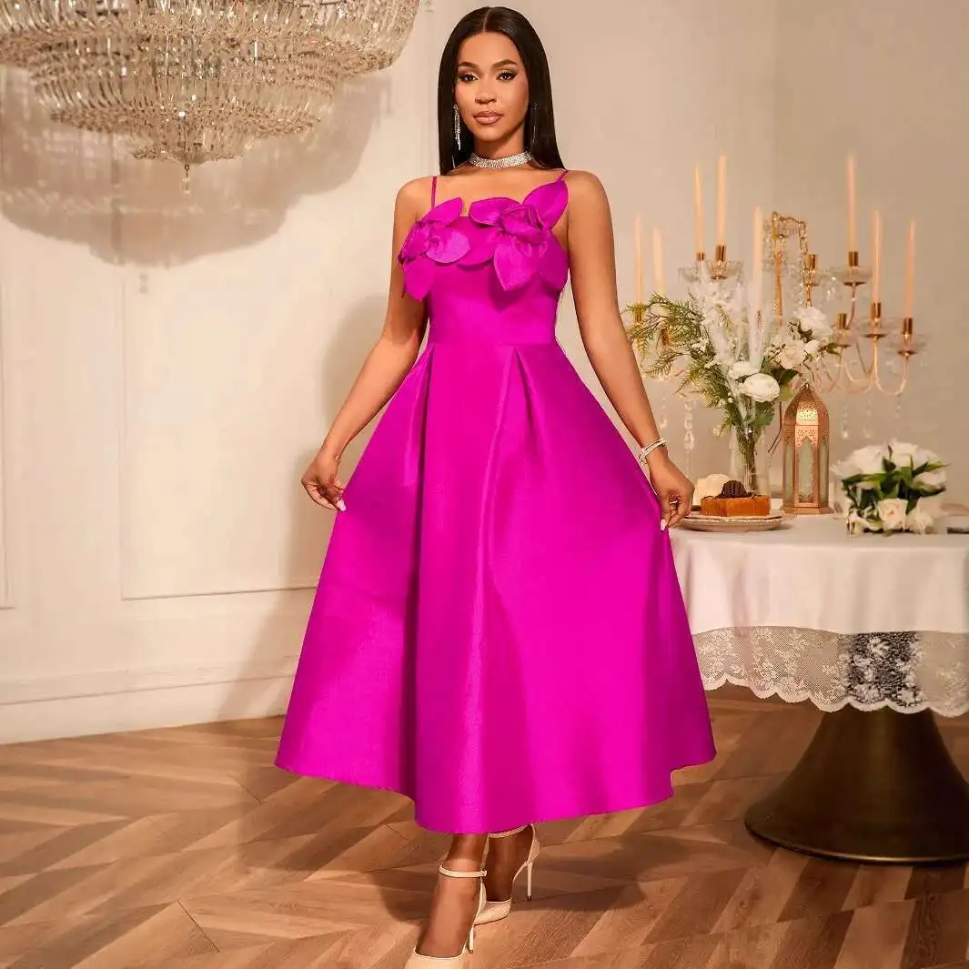 Spaghetti Sexy Strap 3d Floral Dress High Waist A-line Flared Puff Dress for Banquet 2025 Summer Dress Robe Vestido Women
Spaghetti Sexy Strap 3d Floral Dress High Waist A-line Flared Puff Dress for Banquet 2025 Summer Dress Robe Vestido Women