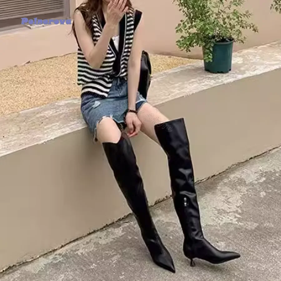 Skinny Leather Over The Knee Boots,Pointed Toe Zippered High Heel Boots Low Taper Heel Women Boots 2024 New Zapatos Para Mujere
Skinny Leather Over The Knee Boots,Pointed Toe Zippered High Heel Boots Low Taper Heel Women Boots 2024 New Zapatos Para Mujere