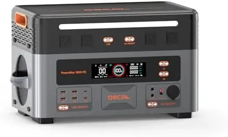 OSCAL 3600W Portable Power Station, 2016Wh LiFePO4 Battery, 3600W(Peak 7200W) Solar Generator, 90 Min Fast Charge, 14
OSCAL 3600W Portable Power Station, 2016Wh LiFePO4 Battery, 3600W(Peak 7200W) Solar Generator, 90 Min Fast Charge, 14