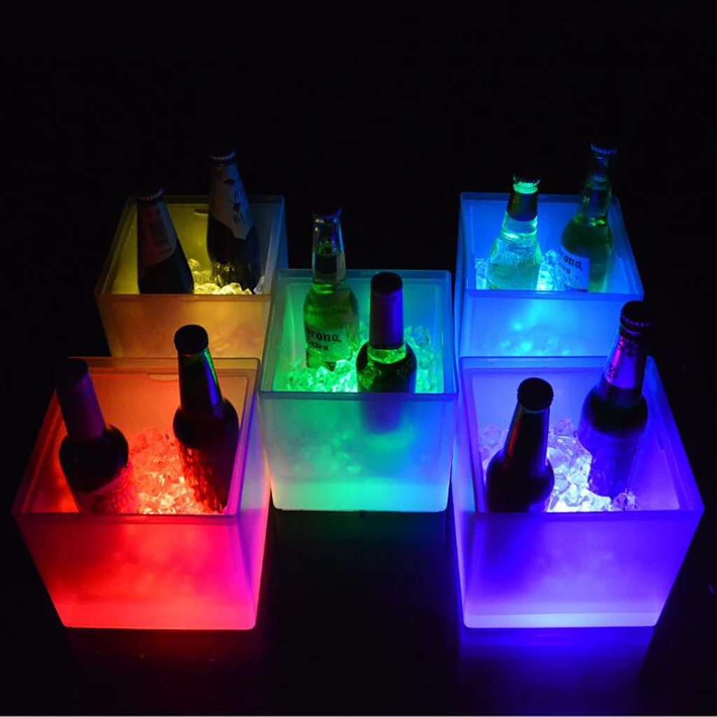 LED Ice Bucket 3.5L Colorful Changing LED Cooler Bucket Double Layer Square Ice Tray For Bar Beer Champagne Wine Drinks Beer
LED Ice Bucket 3.5L Colorful Changing LED Cooler Bucket Double Layer Square Ice Tray For Bar Beer Champagne Wine Drinks Beer