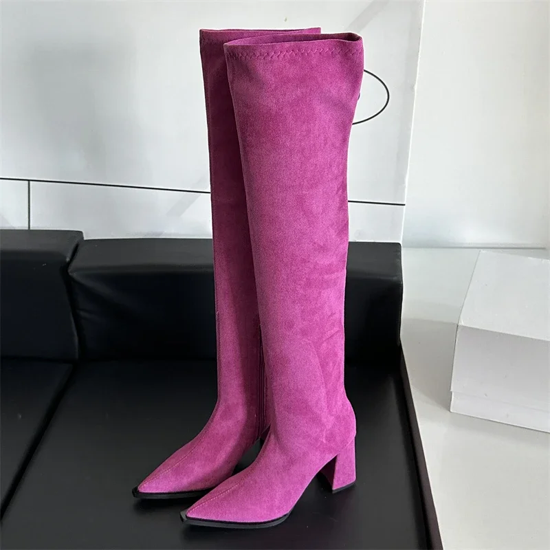 Eilyken Woman Over The Knee Boot Fashion Pointed Toe Square Heels Slim Thighs High Long Booties Autumn Winter Zipper Shoes
Eilyken Woman Over The Knee Boot Fashion Pointed Toe Square Heels Slim Thighs High Long Booties Autumn Winter Zipper Shoes