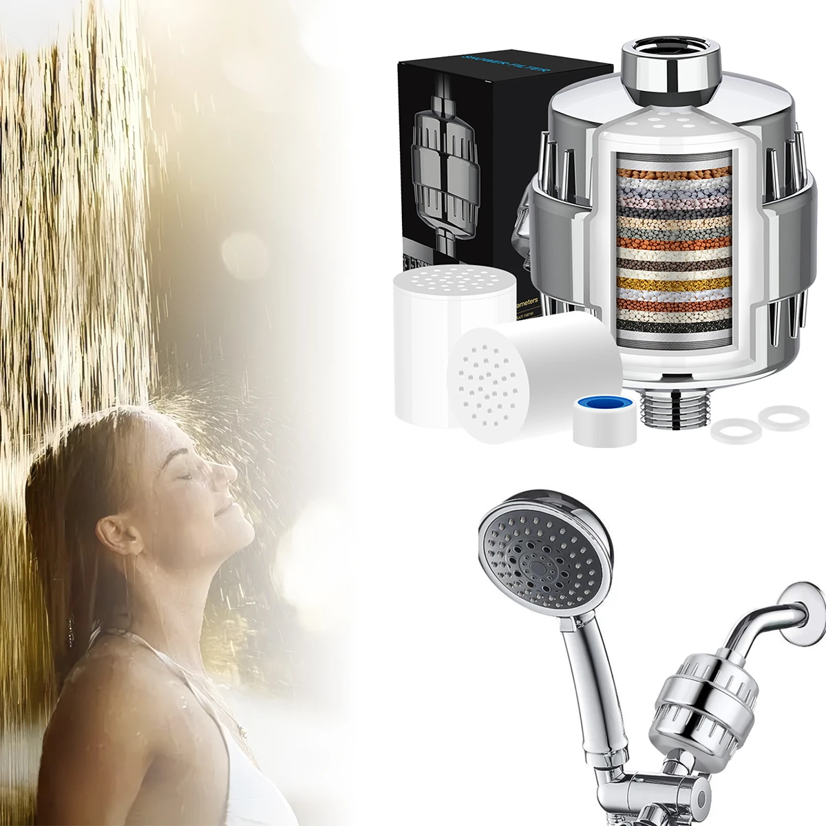 20 Stages Shower Water Filter,Kitchen Faucet Filtration,Remove Chlorine Heavy Metals Filtered Showers Head Soften for Hard Water
20 Stages Shower Water Filter,Kitchen Faucet Filtration,Remove Chlorine Heavy Metals Filtered Showers Head Soften for Hard Water