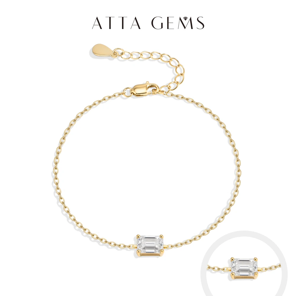 ATTAGEMS Emerald Cut 1ct Moissanite Bracelet s925 silver 18k gold Adjustable Cross-linked Chain Stackable Everyday Women Jewelry
ATTAGEMS Emerald Cut 1ct Moissanite Bracelet s925 silver 18k gold Adjustable Cross-linked Chain Stackable Everyday Women Jewelry