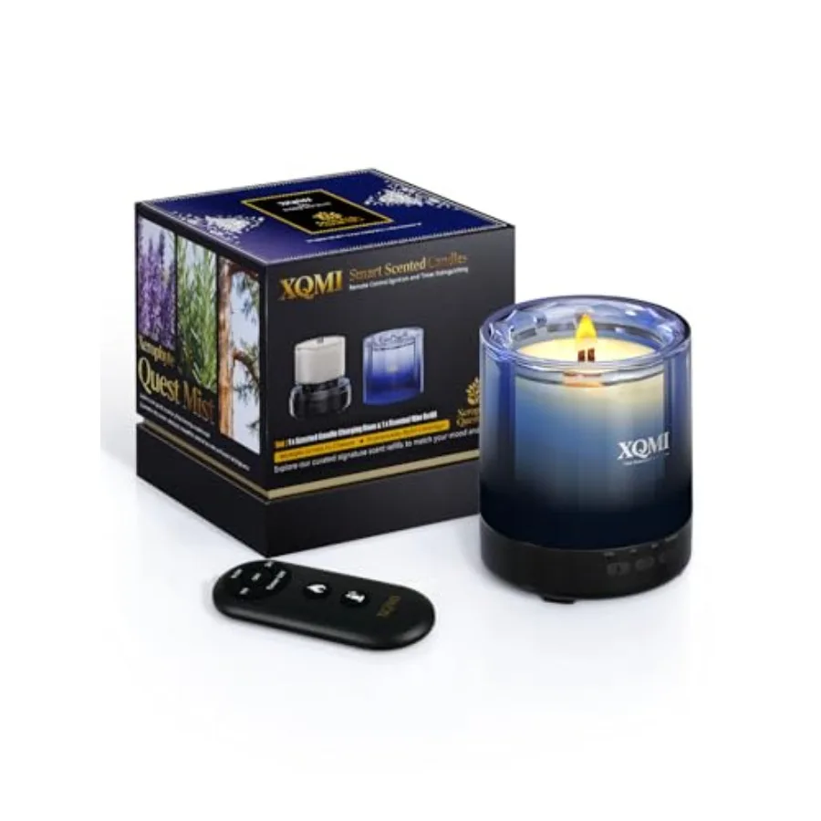 Smart scented candle with timer for home decor, natural soy wax in blue sky color, one-touch ignition and remote extinguish for
Smart scented candle with timer for home decor, natural soy wax in blue sky color, one-touch ignition and remote extinguish for