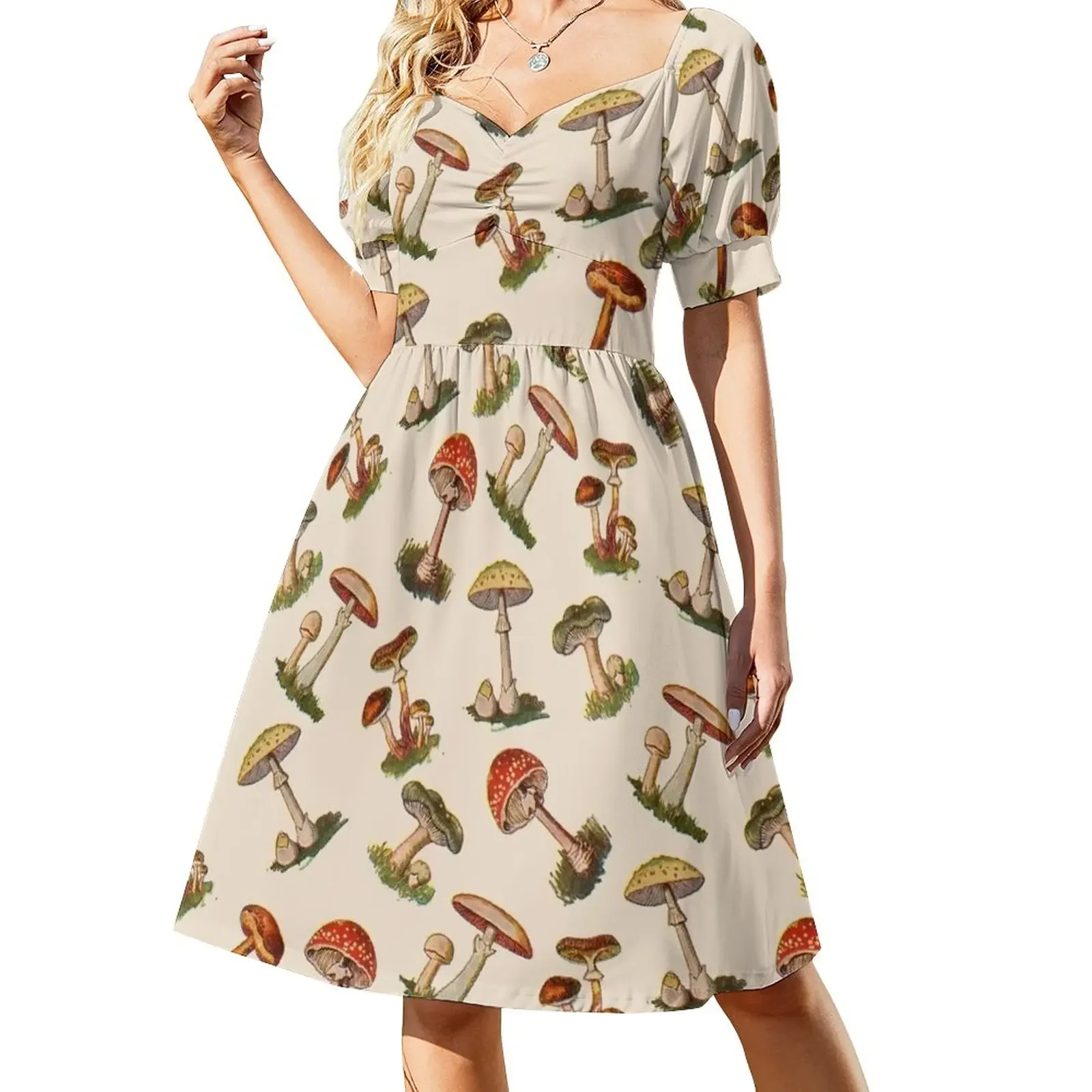 Mushrooms Short-Sleeved Dress chic and elegant woman dress Elegant gowns Cocktail of dresses birthday dress for women
Mushrooms Short-Sleeved Dress chic and elegant woman dress Elegant gowns Cocktail of dresses birthday dress for women